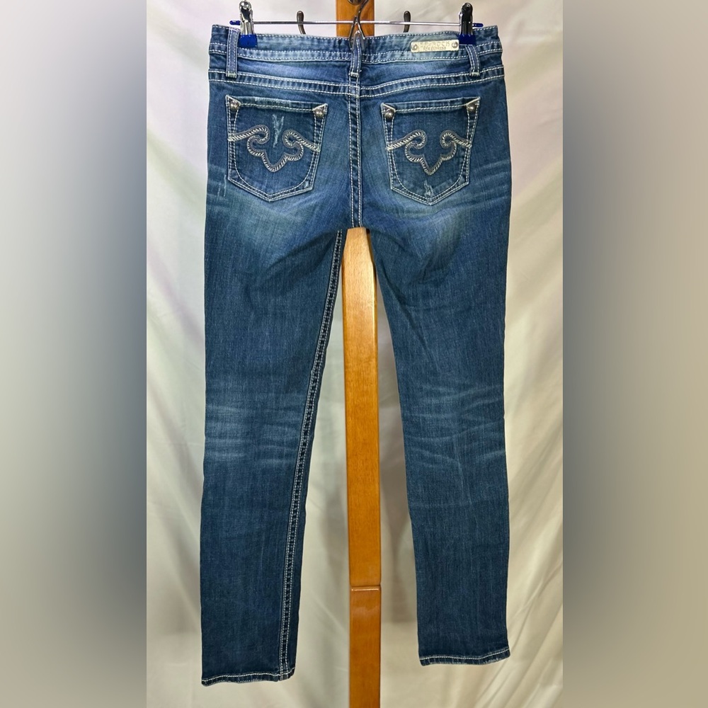 REROCK for Express Y2K Low Rise Skinny Faded Distressed Women’s Denim Jeans Sz 6